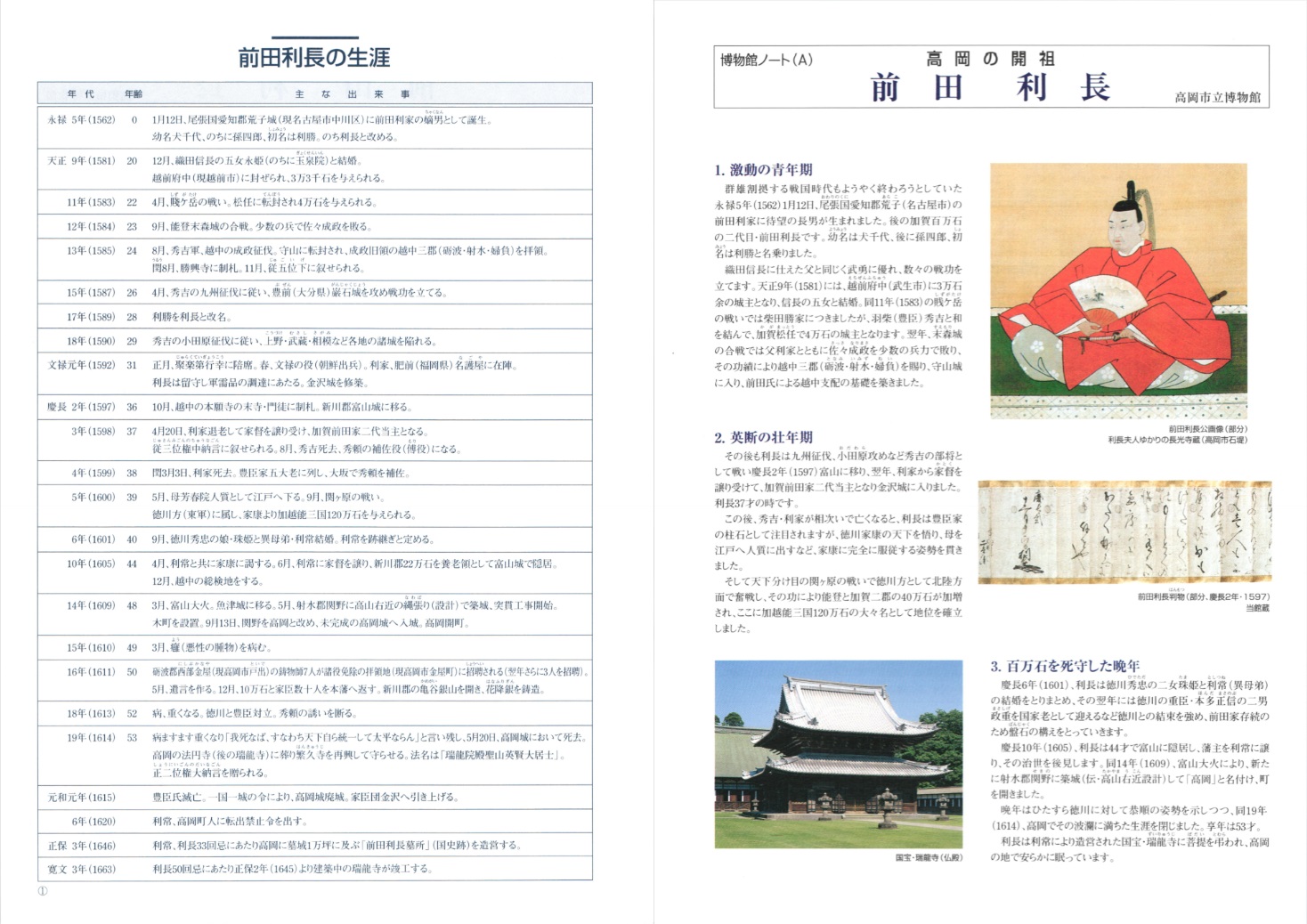 高岡市立博物館 配布資料