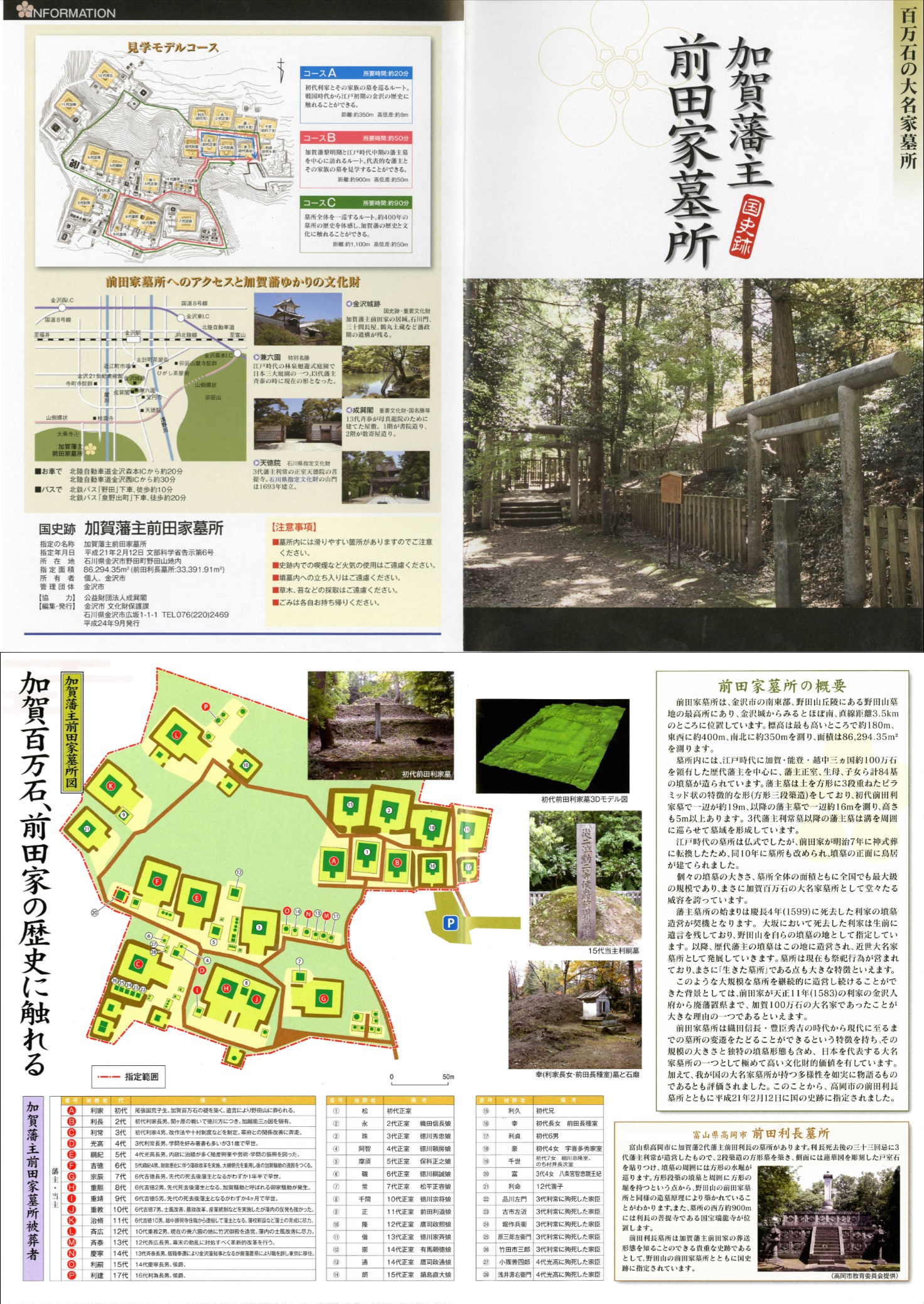 加賀藩主 前田家墓所